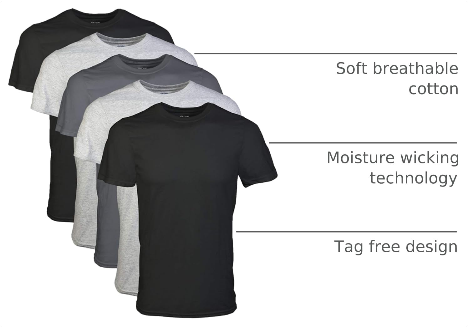Gildan Men's Crew T-Shirts, Multipack, Style G1100