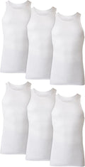 Hanes Men's Tank Undershirt Pack, Cotton Tank Undershirt, Moisture-Wicking, Breathable, White or Grey/Black, Multi-Pack