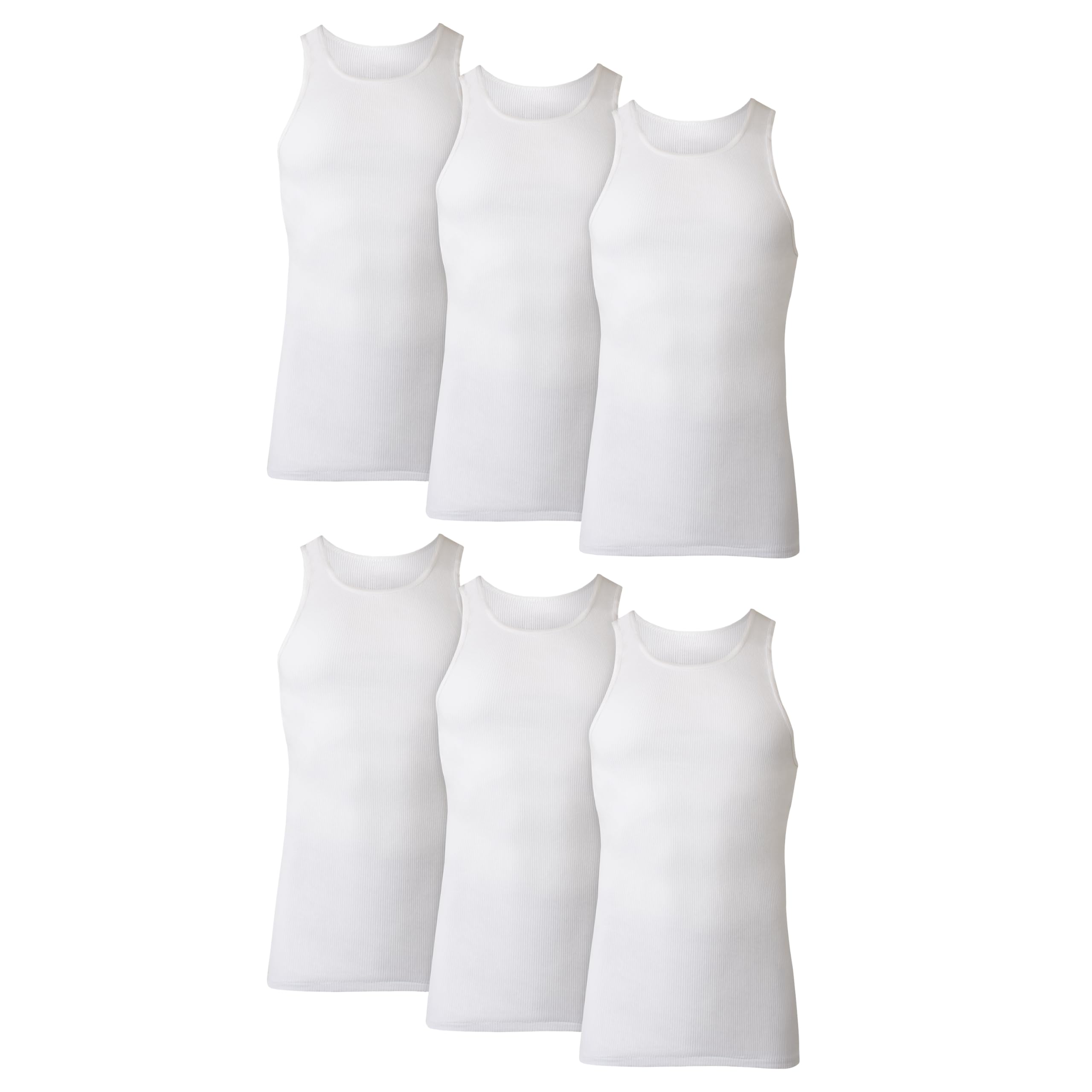 Hanes Men's Tank Undershirt Pack, Cotton Tank Undershirt, Moisture-Wicking, Breathable, White or Grey/Black, Multi-Pack