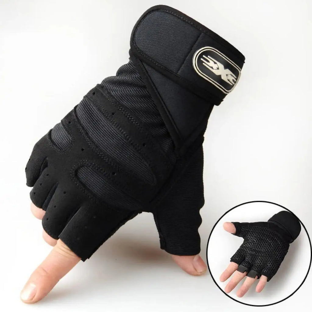 Guantes de Gym con Muñequera para Pesas y Ciclismo
