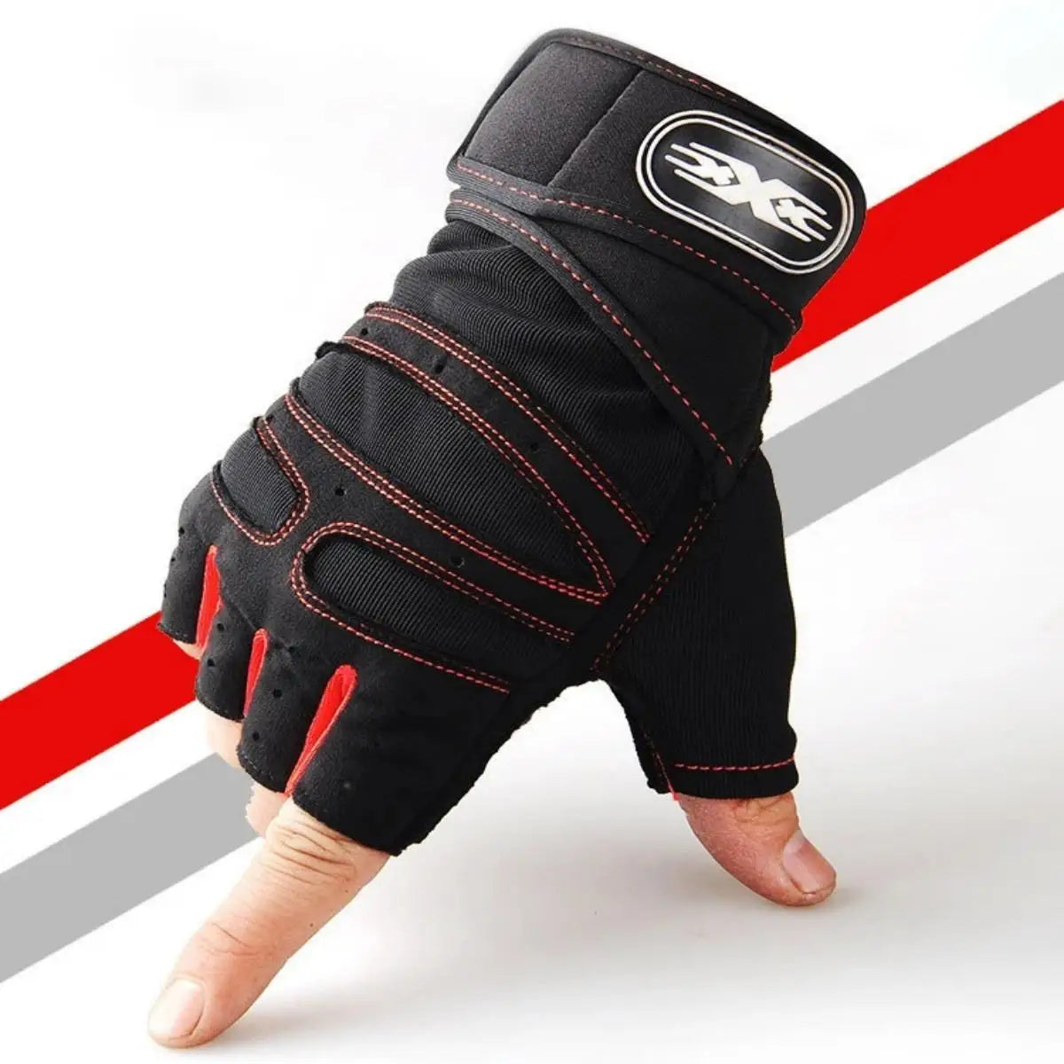 Guantes de Gym con Muñequera para Pesas y Ciclismo