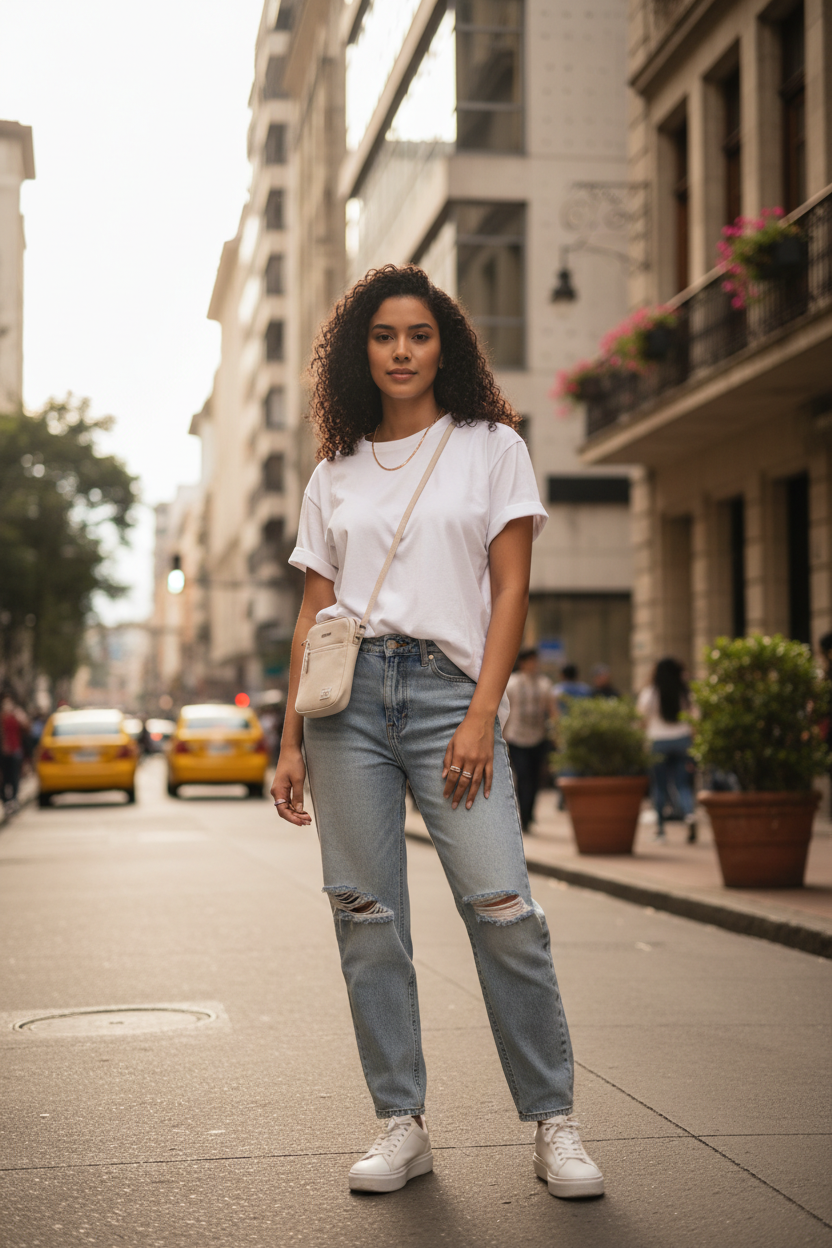 Modelo femenina oversized