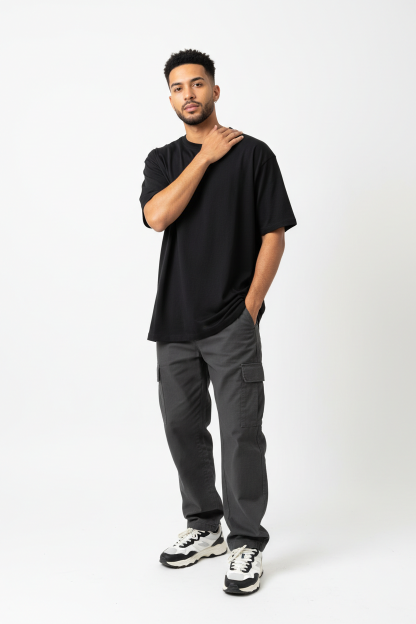 Modelo masculino oversized